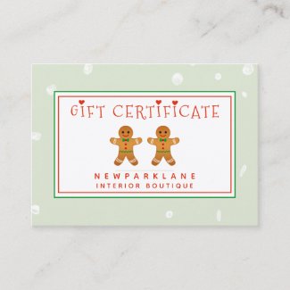 Cute Gingerbread Men - Christmas Gift Certificate