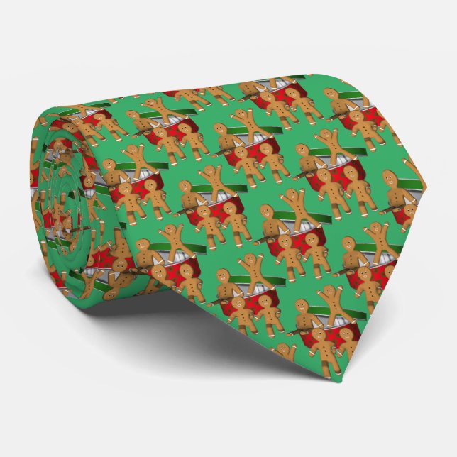 Cute Gingerbread Men Christmas Holiday   Neck Tie (Rolled)