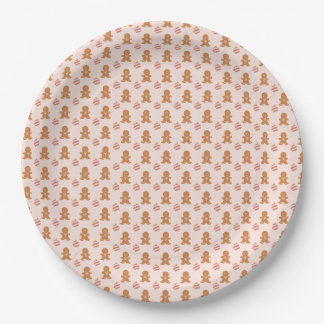 Cute Gingerbread Men Christmas Pattern Paper Plat Plates
