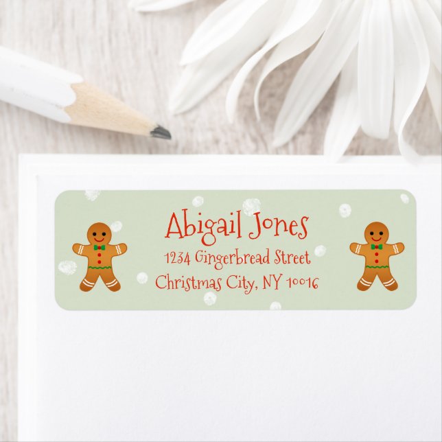 Cute Gingerbread Men Holiday Season Label (Insitu)