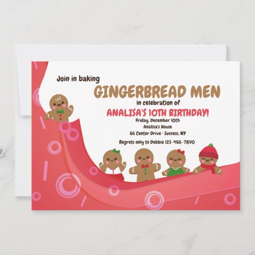 Cute Gingerbread Men Invitation