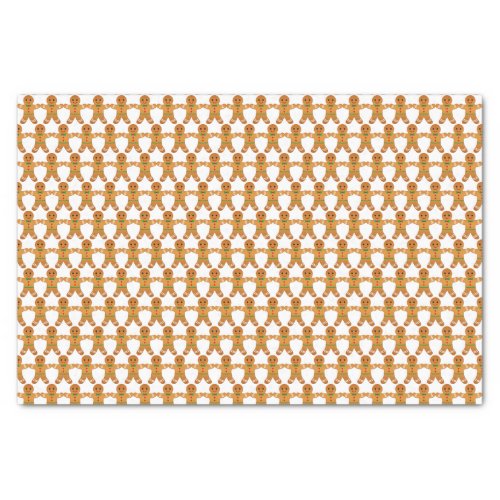 Cute Gingerbread Men Pattern Christmas Tissue Paper