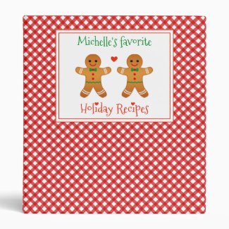 Cute Gingerbread Men & Red Gingham Holiday Recipes