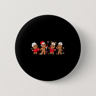 Cute Gingerbread Nurse Christmas Design Medical Hu Button