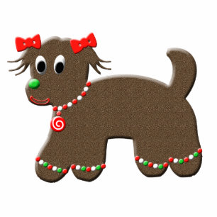 Cute Gingerbread Puppy Dog Christmas Cutout