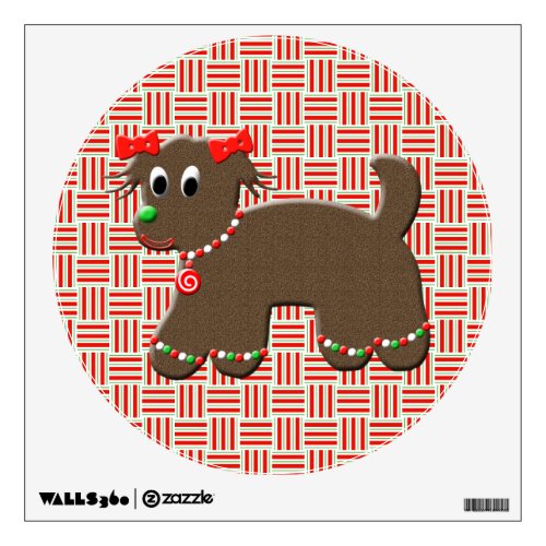 Cute Gingerbread Puppy Dog Christmas Wall Decal