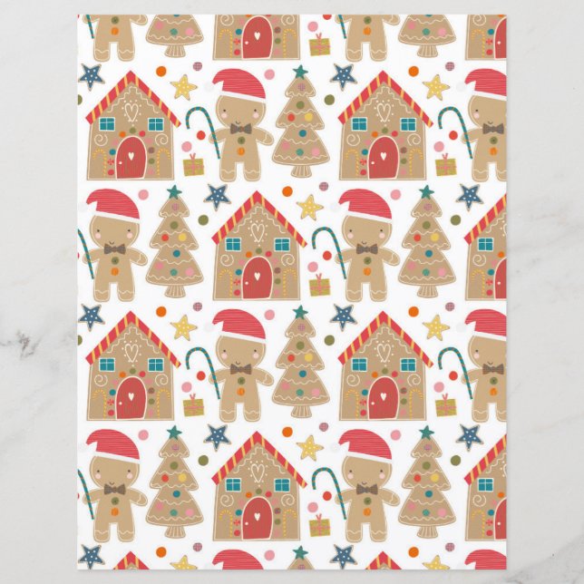 Cute Gingerbread Scrapbook Paper (Front)