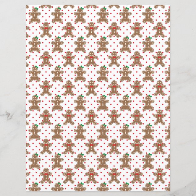  Cute Gingerbread Scrapbook Paper (Front)