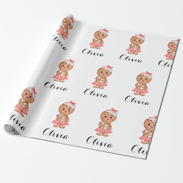 cute gingerbread  wrapping paper sheets (Unrolled)