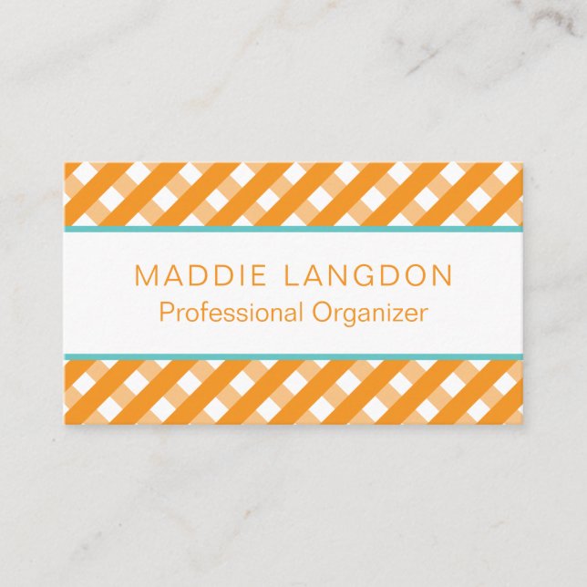 Cute Gingham Business or Contact Cards (Front)