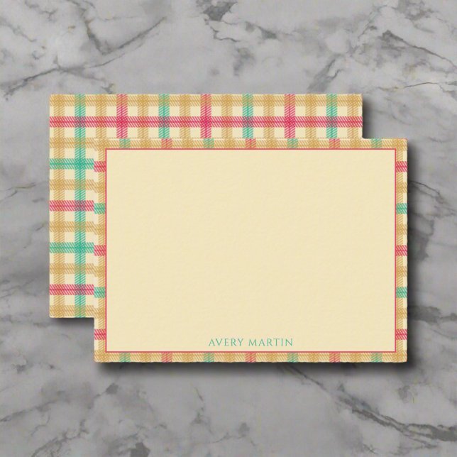 Cute Gingham Check Pattern Thank You Nursery  Note Card (Creator Uploaded)