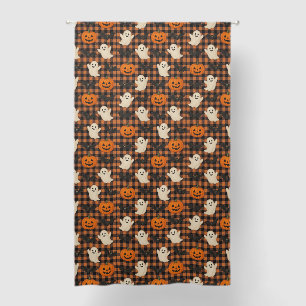 Cute, gingham halloween ghost pumpkin bats blackout curtains