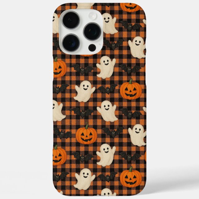 Cute, gingham halloween ghost pumpkin bats  Case-Mate iPhone case (Back)