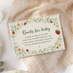 Cute Gingham Ladybug Love Bug Baby Shower Enclosure Card