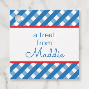 Cute Gingham Personalized Gift or Favor Tags