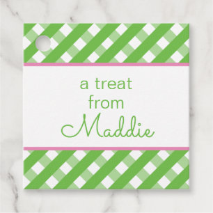 Cute Gingham Personalized Gift or Favor Tags