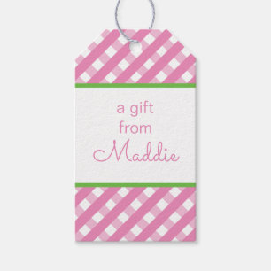 Cute Gingham Personalized Gift Tags