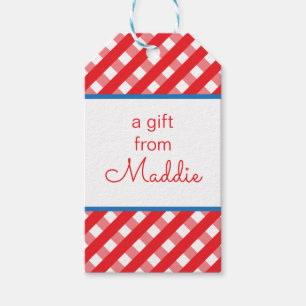 Cute Gingham Personalized Gift Tags