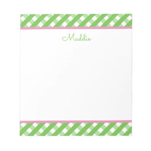 Cute Gingham Personalized Notepad