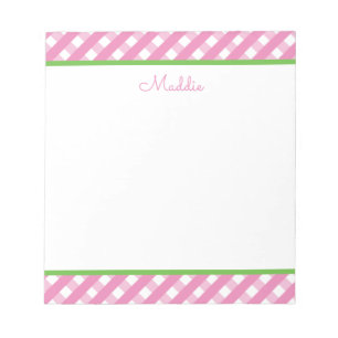 Cute Gingham Personalized Notepad