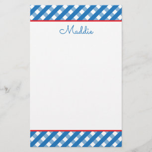 Cute Gingham Personalized Stationery