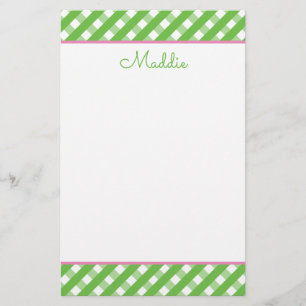 Cute Gingham Personalized Stationery