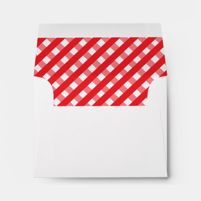 Cute Gingham Personalized Stationery Envelopes (Back (Bottom))