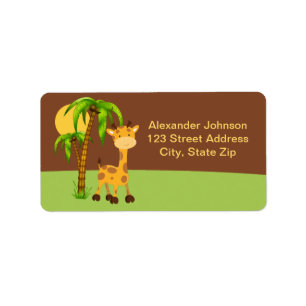 Cute Giraffe Address Label