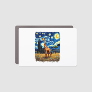 Cute Giraffe Africa - Starry Night T-Shirt Car Magnet