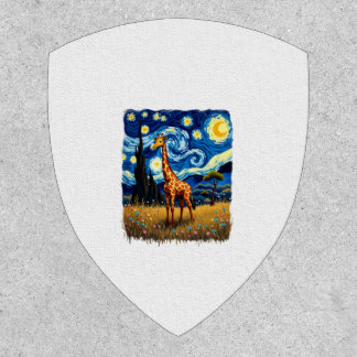 Cute Giraffe Africa - Starry Night T-Shirt Patch
