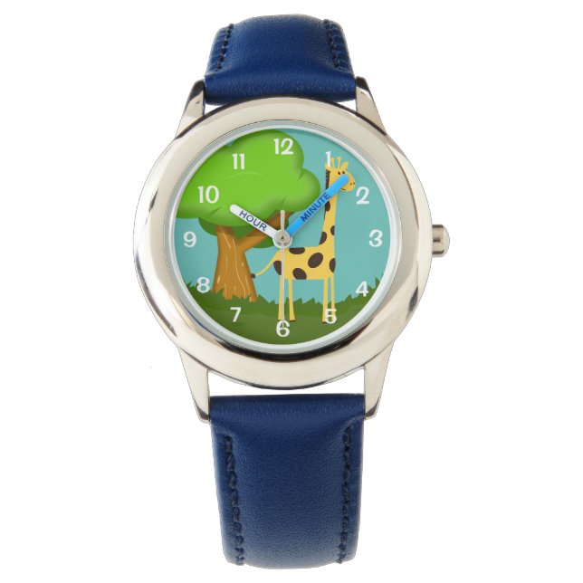 Cute Giraffe and Tree Art Watch (Front)