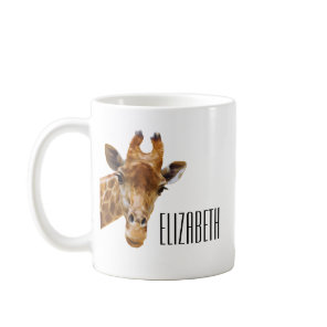 Cute Giraffe Animal Personalized Name Coffee Mug