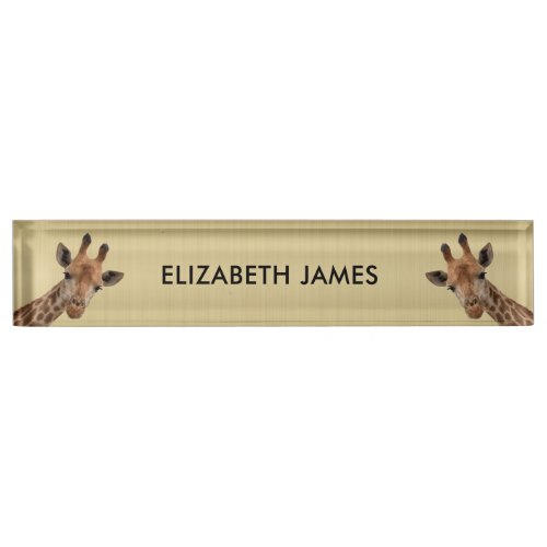 Cute Giraffe Animal Personalized Name Desk Name Plate