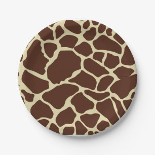 Cute Giraffe Animal Print Fun Party Paper Plates