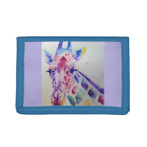 Cute Giraffe Animal Watercolor Painting Art Wallet