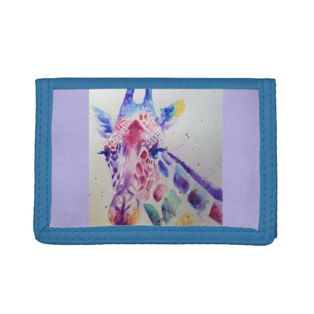 Cute Giraffe Animal Watercolor Painting Art Wallet (Front)