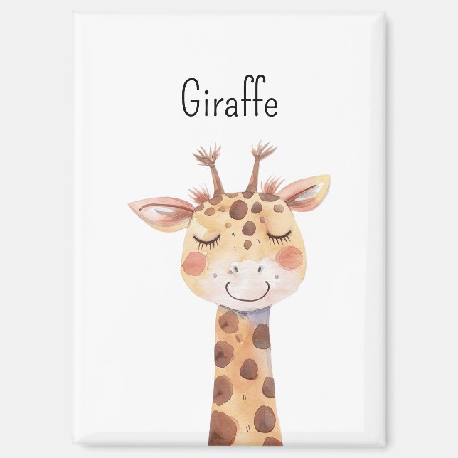 Cute Giraffe Animals Magnet (Front)