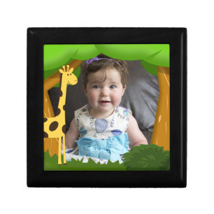 Cute Giraffe Art Personalised Photo Gift Box