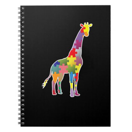 Cute Giraffe Autism Awareness T_Shirt Happy Autism Notebook