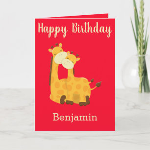 Cute Giraffe Baby Birthday Card