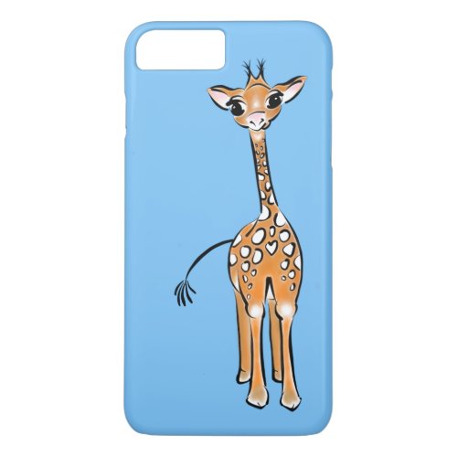 Cute Giraffe _ baby blue iPhone 8 Plus7 Plus Case