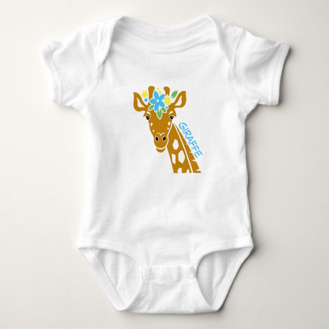 Cute Giraffe Baby Bodysuit (Front)