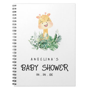 Cute Giraffe Baby Shower Gift List Notebook