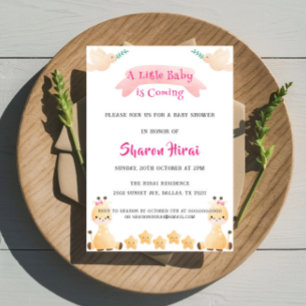 Cute Giraffe Baby Shower Invitation