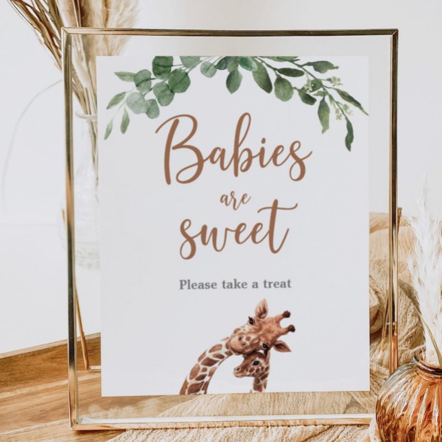 Cute giraffe baby shower Treats table sign (Creator Uploaded)