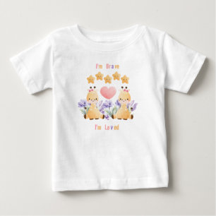 Cute Giraffe Baby T-Shirt   I'm Brave - I'm Loved