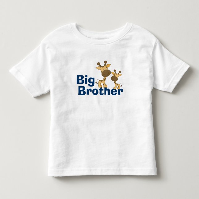 Cute Giraffe Big Brother Toddler T-shirt (Front)