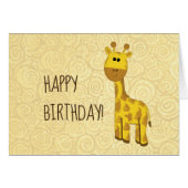 Cute Giraffe Birthday Card (Front Horizontal)