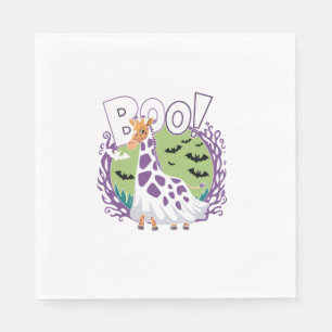 Cute Giraffe Boo Ghost Halloween Costume Zoo Lover Napkins