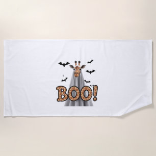 Cute Giraffe Boo Halloween Fun Costume Zoo Lover Beach Towel